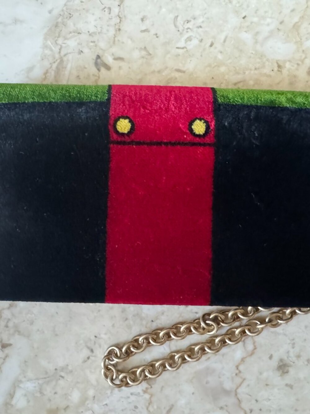 Prada Velluto Ricamo Velvet Embroidered Chain Wallet Clutch – Nero - Picture 10 of 12